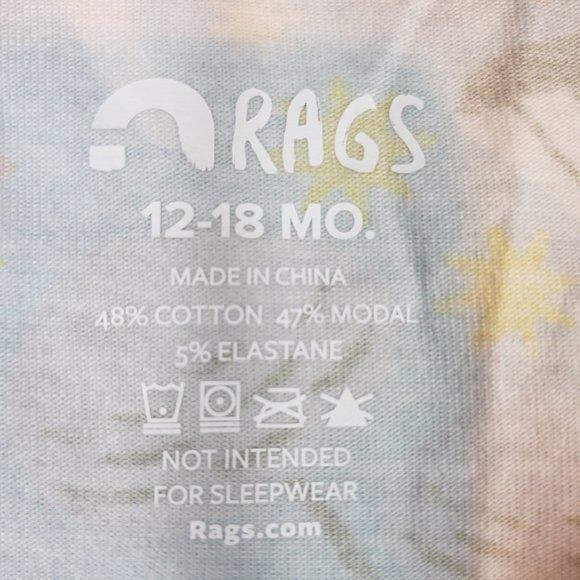 RAGS Short Sleeved Hooded Blue Romper with Printed Mushrooms, & Kangaroo Pocket - Picture 6 of 9